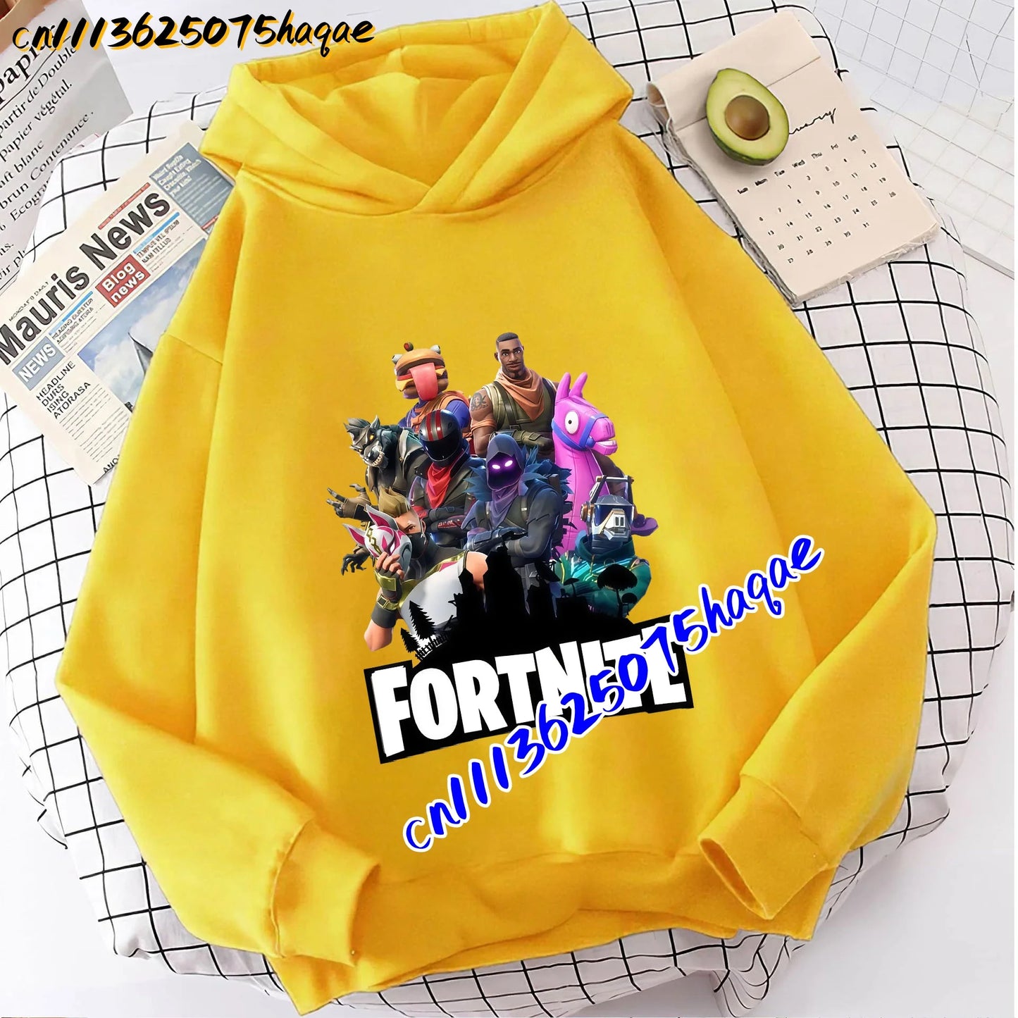 Детски суитшърт с качулка FORTNITED с дълъг ръкав за момичета и момчета, streetwear стил, аниме мода, горнище за деца и бебета, подарък