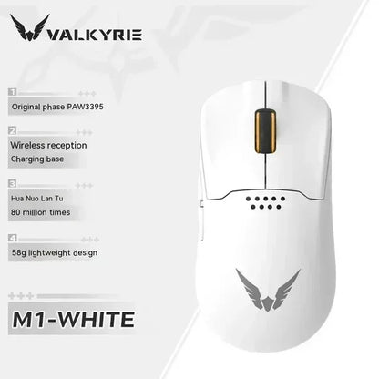 VALKYRIE M1 Wireless Mouse with 4K Wireless Receiver Charger PAW3395 Sensor 26000dpi RGB Wireless Bluetooth Three Mode Mouse