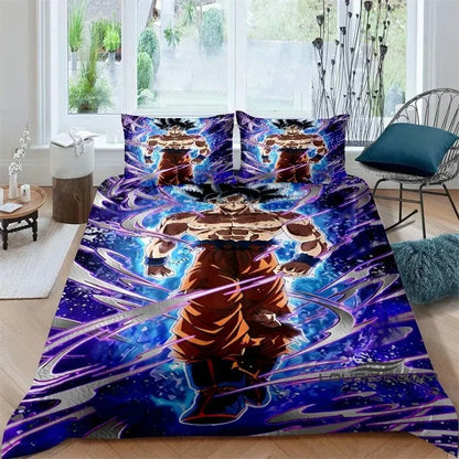 Cartoon/Anime Son Goku Dragon Ball bedrukte beddengoedset: deze zachte en comfortabele set bevat een dekbedovertrek en kussensloop