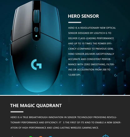 Logitech G102 G203 Wired Gaming Mouse 2.1 Meter Long Cable 8000 DPI RGB Effects for PC Laptop Office Gamer Flexible