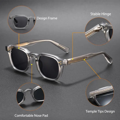 CATERSIDE New Vintage Men's Sunglasses High-Quality Square Sun Glasses Women's Outdoor Travel Beach Summer Fashion Glasses Uv400