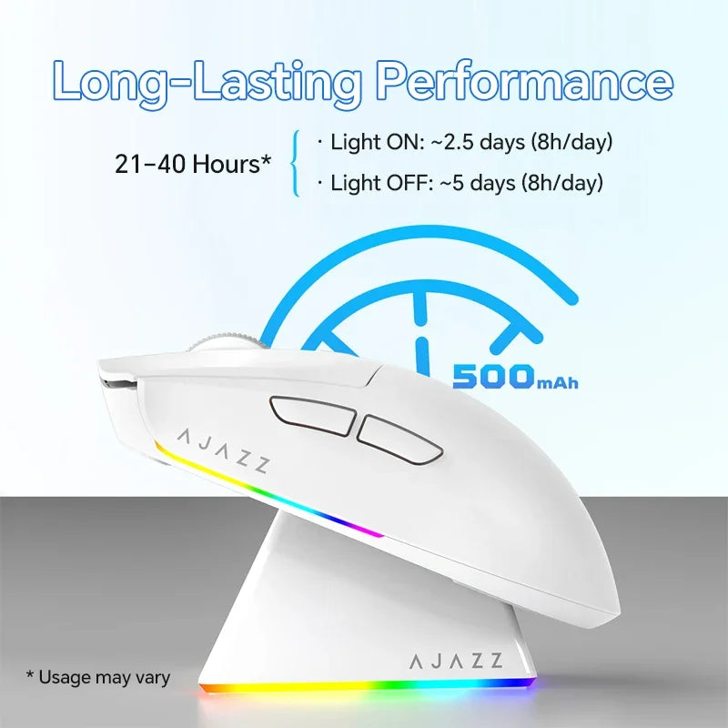 AJAZZ AJ139 V2 MC/AJ139 PRO vezeték nélküli gaming egér PAW3311/PAW3395 szenzorral, 12000DPI/26000DPI, 500mAh, Bluetooth gamer egér PC-hez