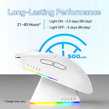 AJAZZ AJ139 V2 MC/AJ139 PRO vezeték nélküli gaming egér PAW3311/PAW3395 szenzorral, 12000DPI/26000DPI, 500mAh, Bluetooth gamer egér PC-hez