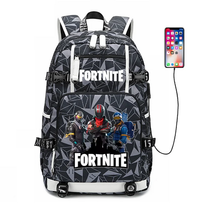 Mochila escolar Fortnite con estampado del juego para estudiantes, niños y niñas, gran capacidad, impermeable, ligera y resistente, regalo de cumpleaños