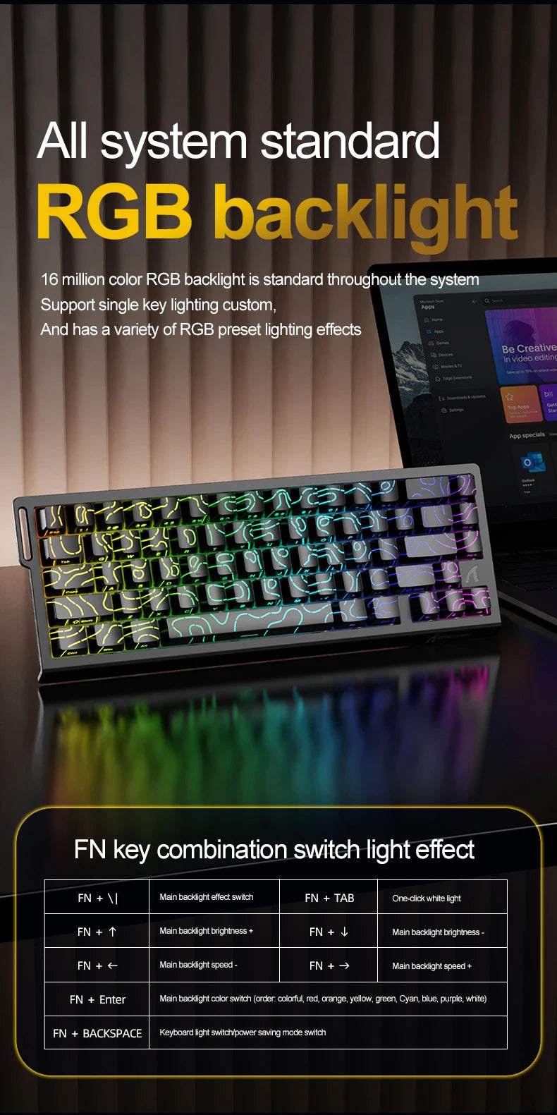 Magnetic Switch Keyboard ATTACK SHARK X68HE X68PRO HE and FREEWOLF F68 Wired F68Pro Wireless for Pro Gaming 0.01mm Rapid Trigg