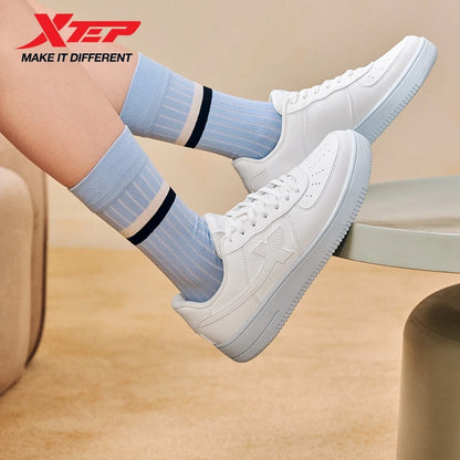 Zapatillas Xtep blancas para mujer 2026 primavera, parejas, versátiles, modernas, casuales, de suela gruesa con aumento de altura, calzado deportivo para mujer 874118319851