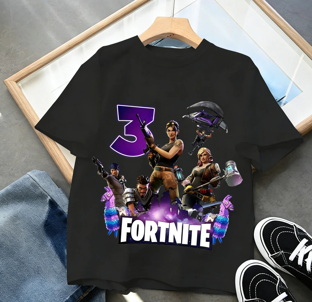 Fortnites dječje majice s brojem za rođendane za djevojčice i dječake, ljetna odjeća, pamučne majice za bebe, kratke majice za zabave, kratkih rukava, poklon za malu djecu