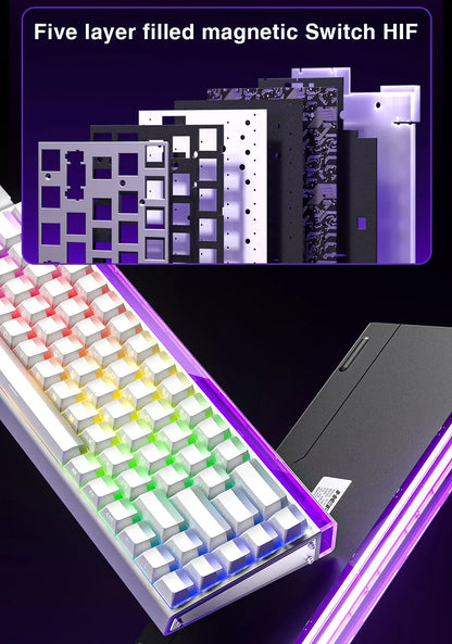 AULA HERO 68 HE E-sports Gaming Wired Keyboard Magnetic Switch RGB Hot Swap 8K Hz Return Rate 60% Customize Mechanical Keyboard