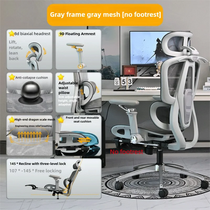 Ergonomic Office Chair Reclining with Footrest High Back Computer Desk Chair with Lumbar Support for Home Office Gaming