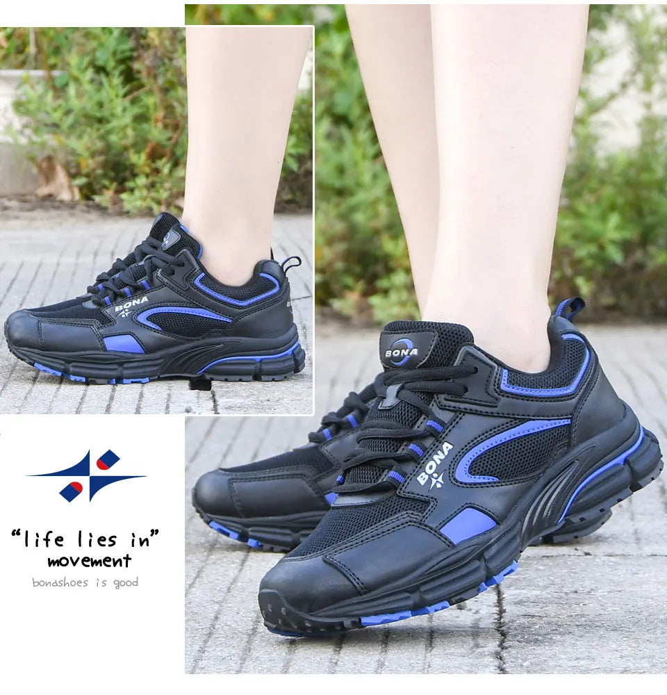 BONA  New Designers Running Shoes Breathable Outdoor Sports Shoes Women Lightweight Sneakers Ladies Comfort Athletic Shoes
