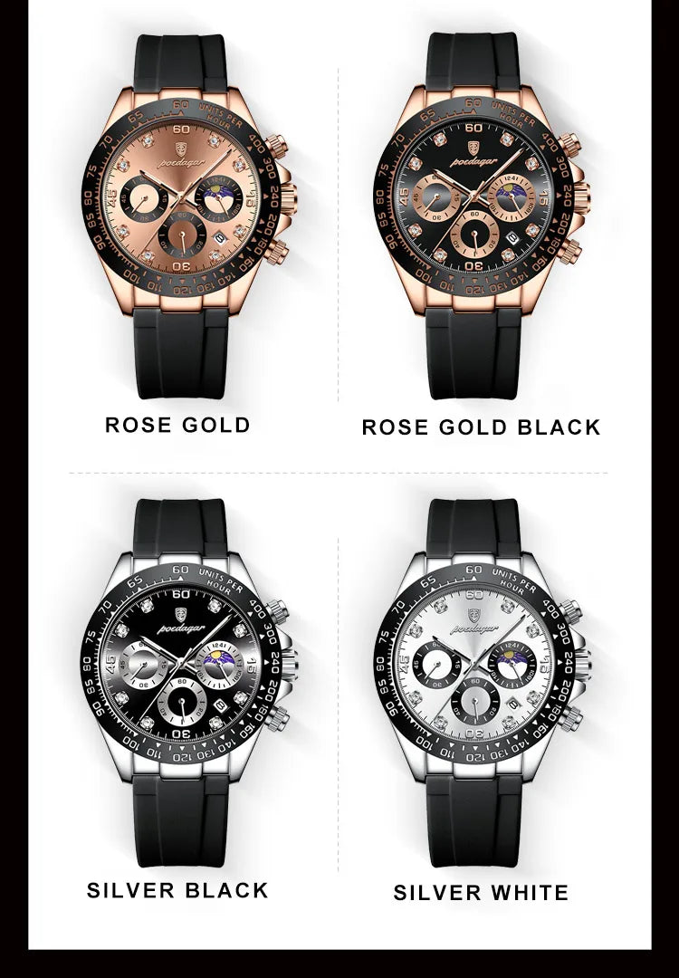 POEDAGAR Fashion High Quality Luxury Men Wristwatch Waterproof Luminous Chronograph Date Quartz Men's Watch Outdoor Man Watches