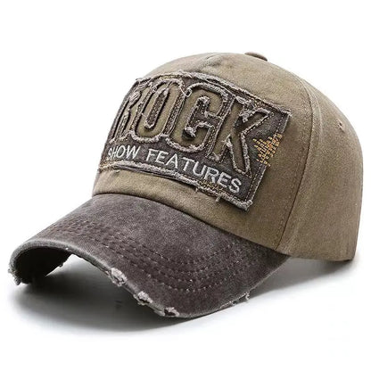 Висококачествена памучна бейзболна шапка с бродерия ROCK за мъже и жени, snapback шапка за спорт на открито и защита от слънце