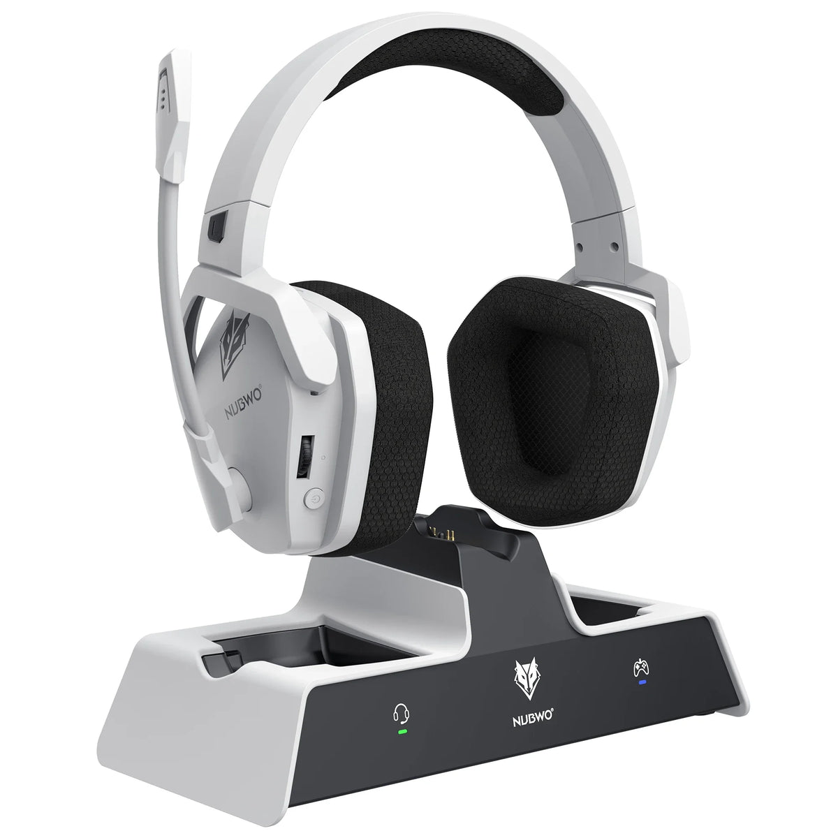 NUBWO G06 Double Casque Gaming Sans Fil 2.4GHz Bluetooth 5.3 avec Micro pour PS5, PS4, PC, Mobile, Switch, Son Stéréo pour Joueurs