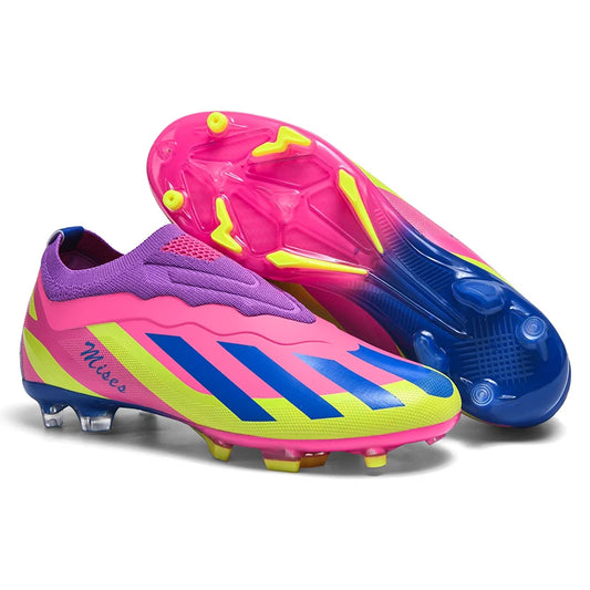 New Men’s Soccer Shoes Cleats Outdoor Sport Training Breathable Football Boots Long Studs FG Boys Non-Slip Match Comfortable