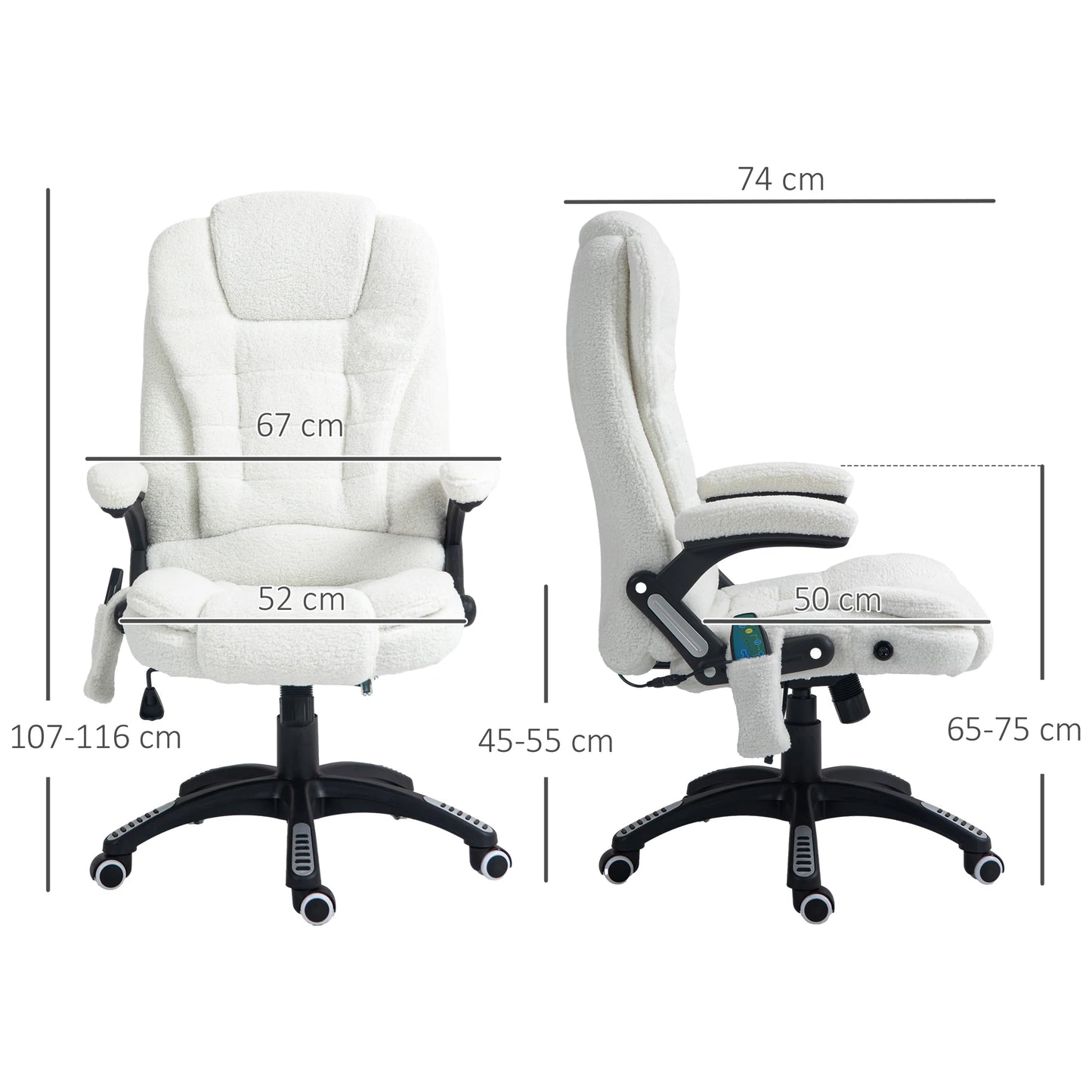 High-Tech Executive Office Chair with& Lumbar Heating,360° Swivel BreathableFabricChair with Remote Control, 120kg Load Capacity