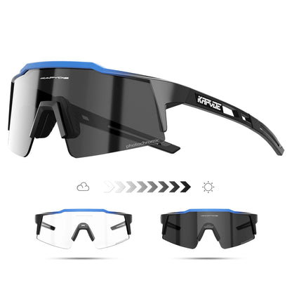 Kapvoe Fotochromowe okulary rowerowe dla mężczyzn Okulary modowe Rower górski Rower szosowy Okulary do jazdy na świeżym powietrzu Okulary sportowe MTB