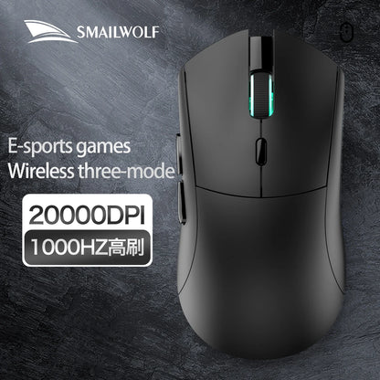 Bezdrátová herní myš SMAILWOLF RS7 Bluetooth, tři režimy, PAW3311, makra s vysokou přesností, pro notebook, gaming i kancelář