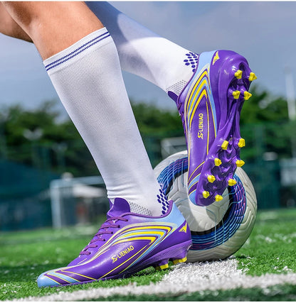 Nouvelles chaussures de football pour hommes, crampons de terrain antidérapants, chaussures de football pour l'entraînement, baskets de haute qualité, futsal, intérieur, vente chaude, extérieur