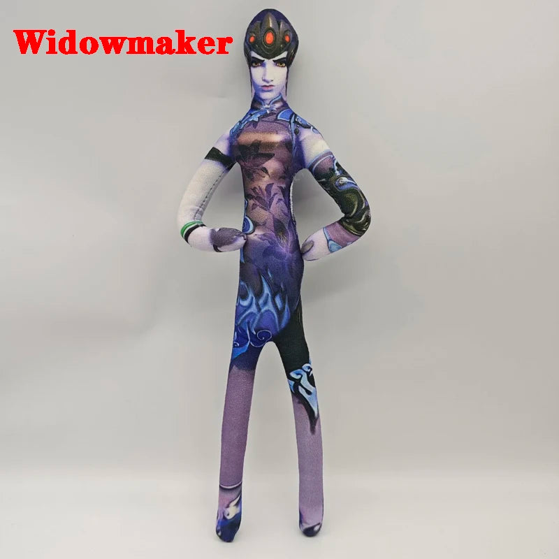 26cm Anime- och spelfigur med flexibel kroppstråd i olika poser, Overwatch D.Va / Doomfist / Genji / Widowmaker, plyschleksaksfigur / plyschdocka