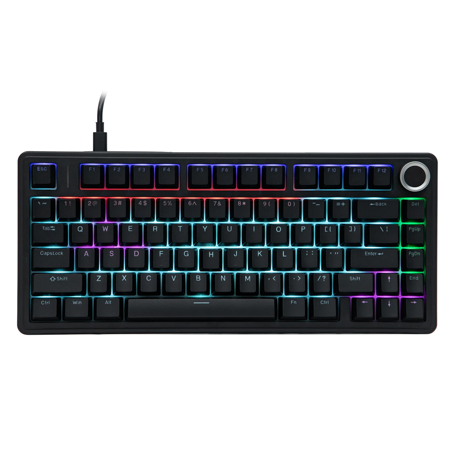 EPOMAKER x AULA F75 Teclado mecánico con cable 75% ANSI US Layout, montaje gasket, hot-swap, para Mac/WIN/Android, con perilla