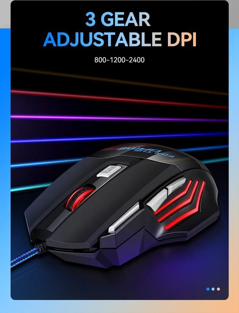 1 szt. nowa ultraszybka mysz gamingowa USB RGB z podświetleniem, ergonomiczna mysz dla graczy 7D Esports, przewodowa mysz do laptopa i PC Gamer