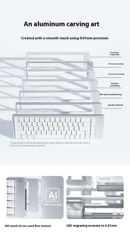 Tastiera meccanica Lofree FLOW2 Business Office, wireless Bluetooth e cablata, silenziosa con suono delicato, compatibile, mute, blocco in alluminio