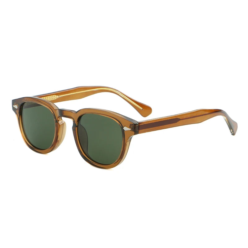 CATERSIDE Retro Round Men Sunglasses Punk Propionic Acid Pin Temple Luxury Sun Glasses Women Sports Leisure Party Eyewear UV400