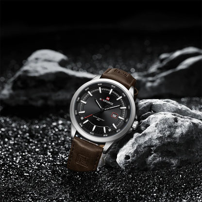 Naviforce 9248 Top Brand New Sport Wristwatch Luxury Military Auto Date Leather Simple Quartz Original Male Clock