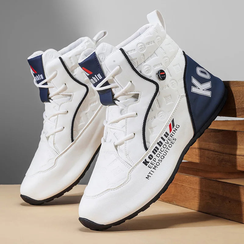 Baskets montantes décontractées avec motif gaufré tendance, souples et amortissantes, polyvalentes pour les trajets quotidiens, chaussures de sport unisexe rehaussantes et tendance 9