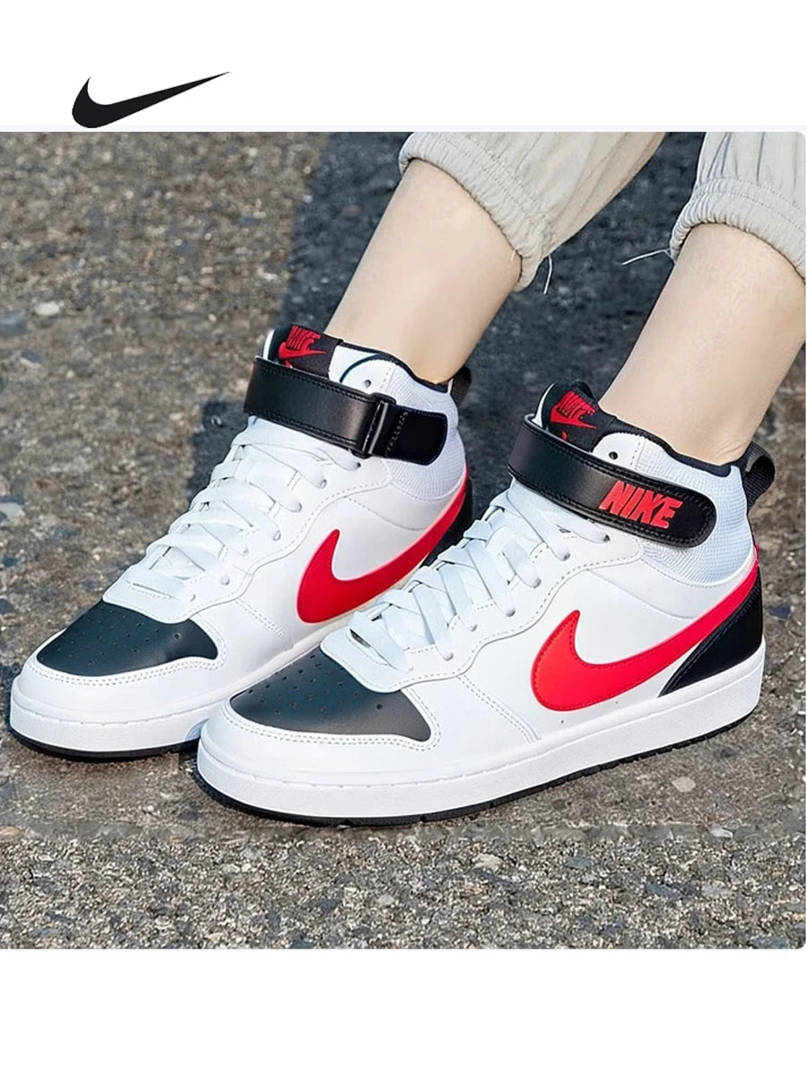 Nike Unisex Youth Court Borough Mid 2 Velcro Strap High-Top Outdoor Casual Sneakers CD7782-110