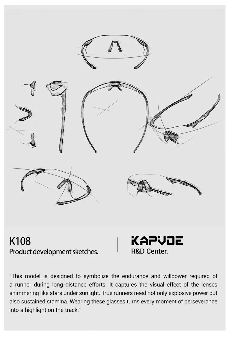 Kapvoe Neue Outdoor-Lauf- und Fahrradbrille, photochrome Sonnenbrille für Damen und Herren, Sportbrille für Marathon und Radfahren, UV400-Schutzbrille