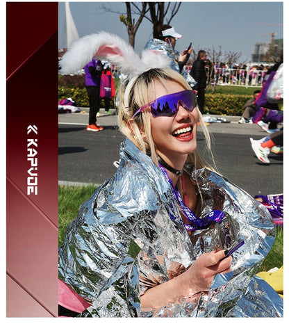 Kapvoe Neue Outdoor-Lauf- und Fahrradbrille, photochrome Sonnenbrille für Damen und Herren, Sportbrille für Marathon und Radfahren, UV400-Schutzbrille