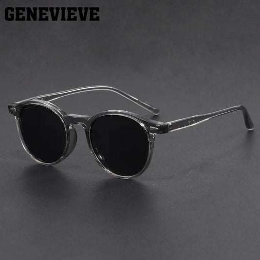 GENEVIEVE Simple Geometric Round Frame Design Women Men Polarized Sunglasses UV Protection Customizable Prescription 1080