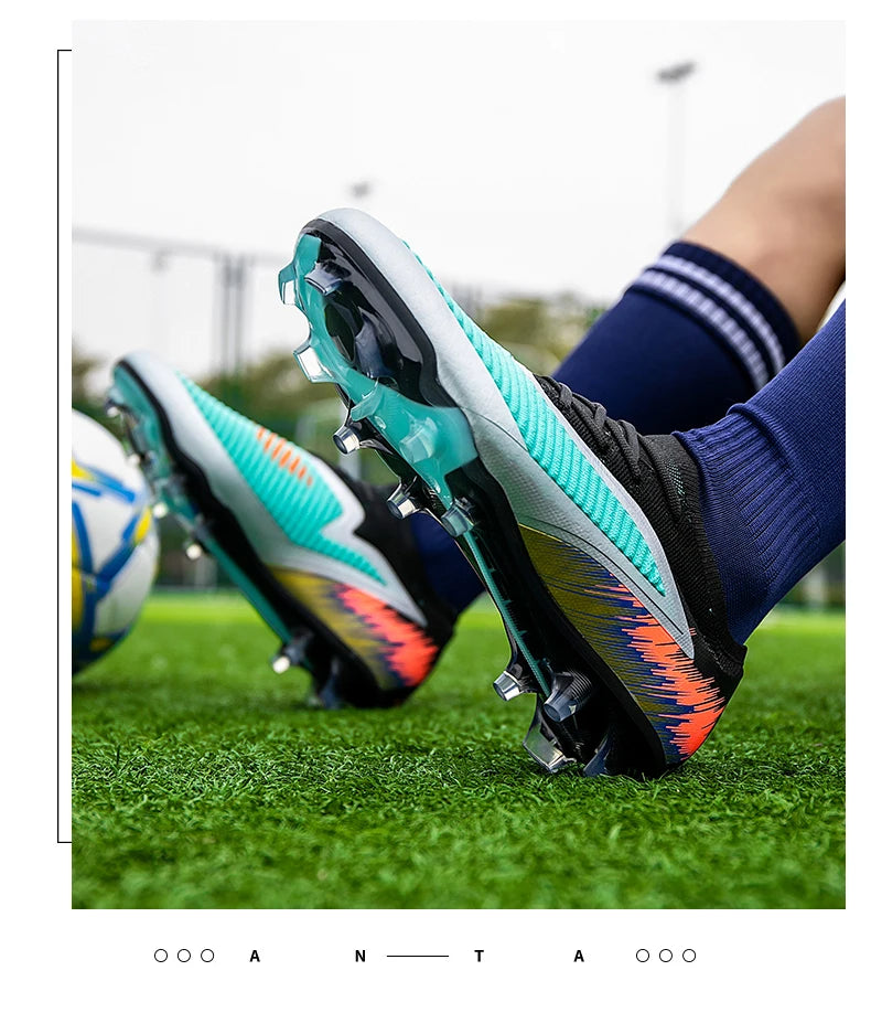 New Men Soccer Shoes Cleats Women Professional Football Boots Training Outdoor Durable Firm Ground Lightweight Adult Rugby