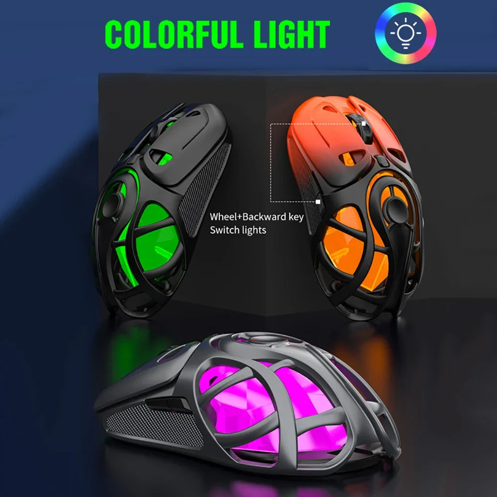X10 Tri-Mode Gaming Mouse Wireless Mouse 10000 DPI 1000Hz Return Rate Bluetooth Mouse RGB Rechargeable Mouse BT/2.4G/Wired Mice