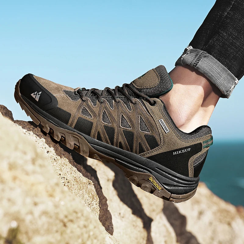 HIKEUP Zapatillas de exterior de moda para hombre, calzado deportivo casual de senderismo, botas de trekking de montaña y camping, antideslizantes y resistentes al desgaste