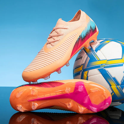 New Men Football Boots Shoes FG Soccer Shoes Non-Slip Cleats Ultralight Soccer Match Long Spikes Outdoor Training Drop Shipping