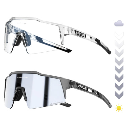 Kapvoe Fotochromowe okulary rowerowe dla mężczyzn Okulary modowe Rower górski Rower szosowy Okulary do jazdy na świeżym powietrzu Okulary sportowe MTB
