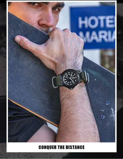 ADDIESDIVE Men’s Luxury Military Sport Quartz Watch  Luminous Dial, Rotating Bezel, Nylon Strap & 50M Water Resistant