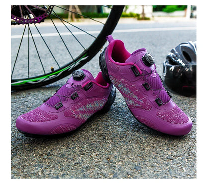 Mtb Cycling Shoes Men Women T03 Purple Breathable Speed Self-Locking Road Cycling Sports Shoes Outdoor Racing Training Sneakers
