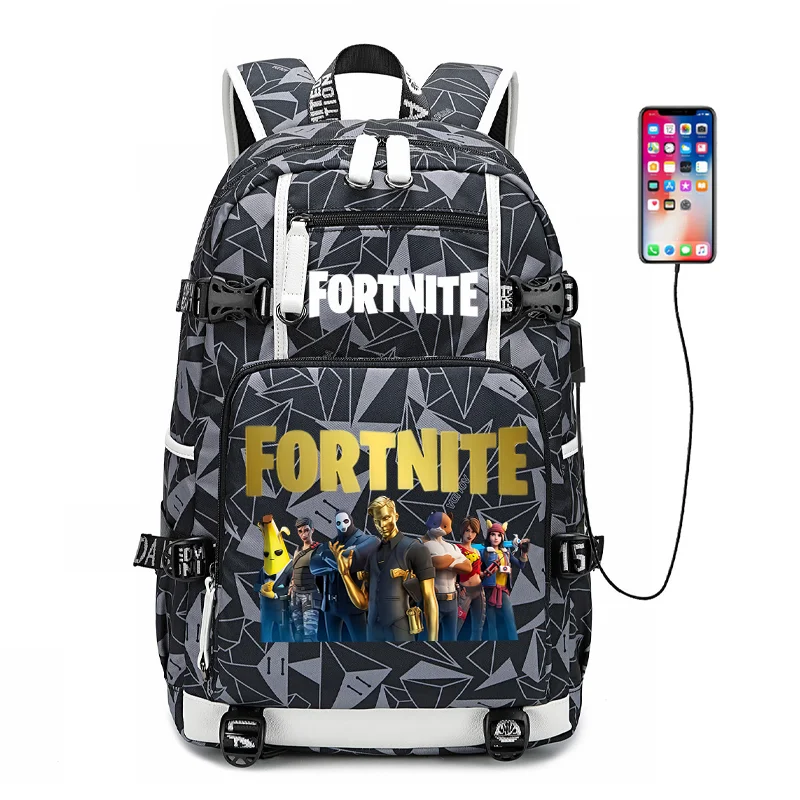 Mochila escolar Fortnite con estampado del juego para estudiantes, niños y niñas, gran capacidad, impermeable, ligera y resistente, regalo de cumpleaños