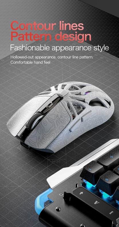 SMAILWOLF M8 Wireless Bluetooth Tri-Mode Mouse Lightweight PAW3311 Gaming RGB Magnetic Charging 12000dpi Gaming Mouse