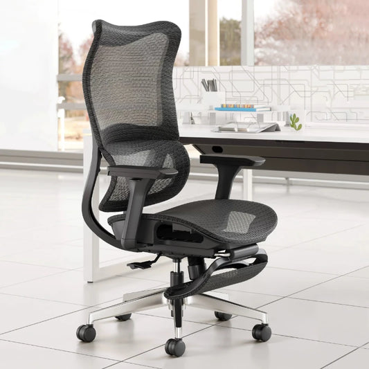 Chaise de bureau ergonomique pour l'e-sport, confortable pour la maison et le bureau, avec dossier, silencieuse et à roulettes, idéale pour le gaming