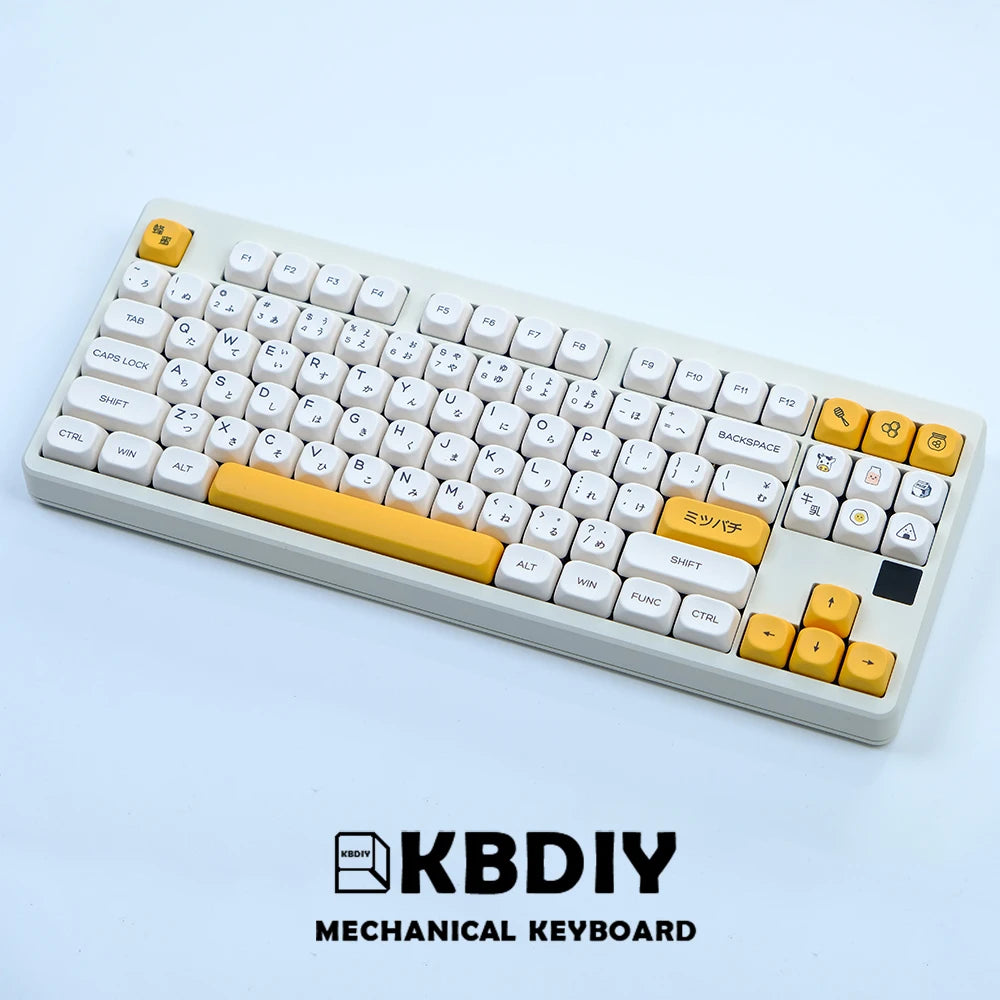 KBDiy KOA  Profile PBT Honey Milk Keycaps Russian Korean Japanese 137 Keys Caps for Mechanical Keyboard Keycap MAC for MX Switch