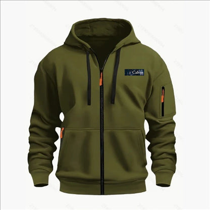 Men's Sweatshirts with Zipper Pockets Thin Solid Color Half Tracksuit Casual Outdoor Hooded Tracksuit Long Sleeves Jacket Coats