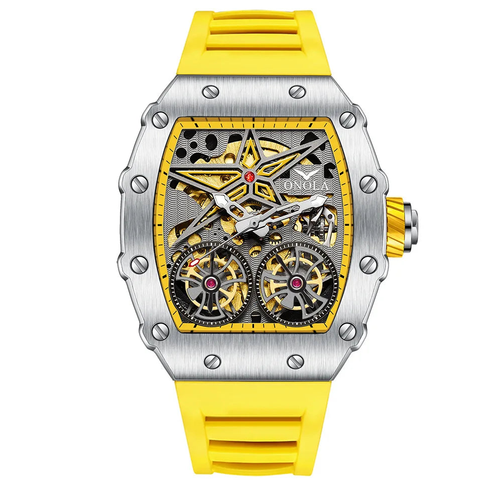 New Luxury Fashion Watches Men ONOLA Brand Hollow Full Automatic Mechanical Men Watch Waterproof Clock