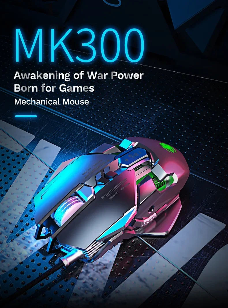 Mouse meccanico cablato RGB 6400 DPI con attrazione magnetica e contrappeso DIY per PC gaming e eSport