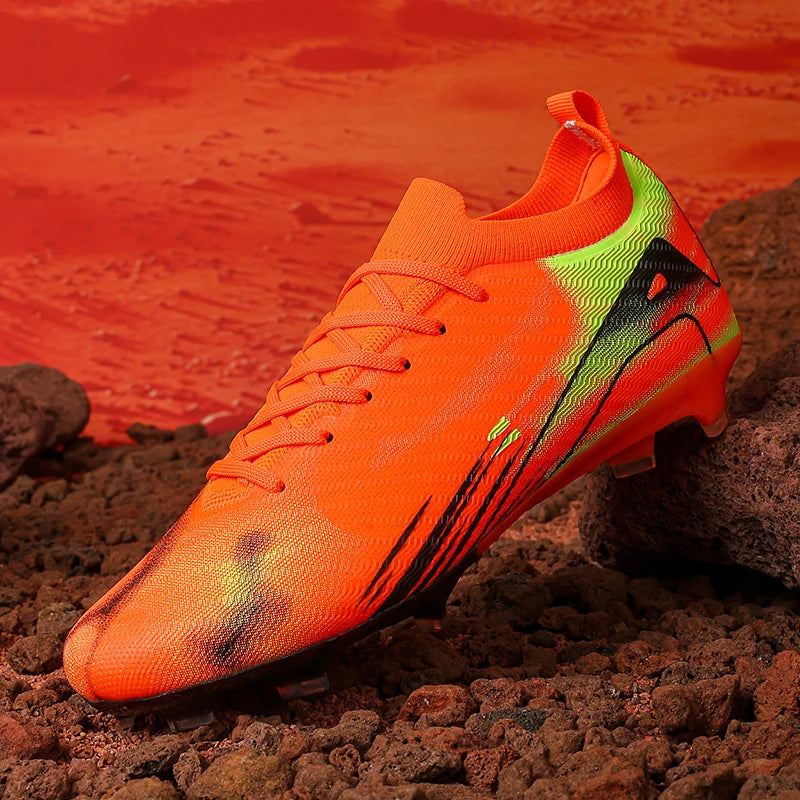 New Men Football Boots FG Non-Slip Long Spikes Soccer Shoes Training Shoes Soccer Cleats Ultralight Outdoor Drop Shipping