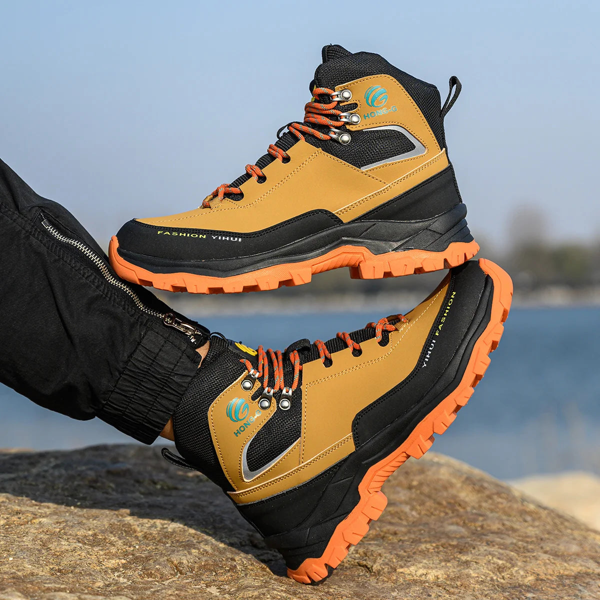 Chaussures de sécurité à embout en acier pour hommes, bottes de travail anti-perforation, chaussures de protection antidérapantes, chaussures de sport pour hommes