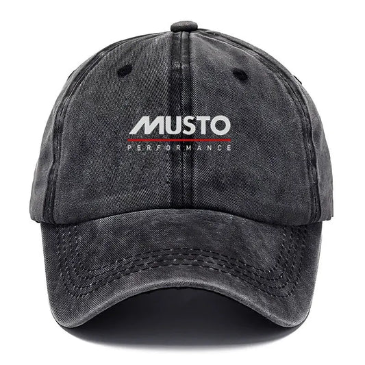 Musto Performance Custom Vintage Washed Cotton Baseball Cap Unisex Retro Soft Top Adjustable Snapback Hat for Outdoor Sports